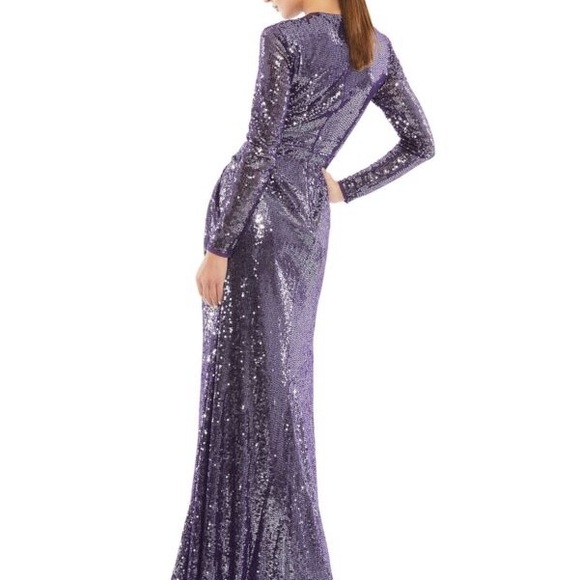 Mac Duggal #10824 Dark‎ Purple jewel neckline sequin dress size 4 - Picture 5 of 16